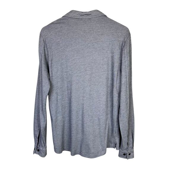 Robert Barakett Gray Knit 100% Cotton Button Up Long Sleeve Collared Shirt - Picture 2 of 8